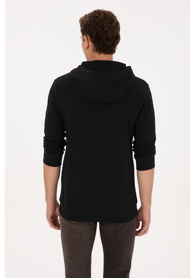 U.S. Polo Assn. Erkek Regular Fit Yarım Fermuarlı Kapüşonlu Siyah Sweatshirt 50316391-VR046 U.S. Polo Assn. Erkek Regular Fit Yarım Fermuarlı Kapüşonlu Siyah Sweatshirt 50316391-VR046