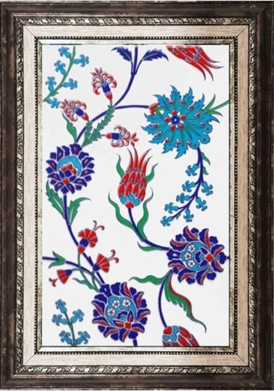 Armada Çini 25X40 Cm Sp 405 Desenli Iznik Çini Pano Lale Karanfil