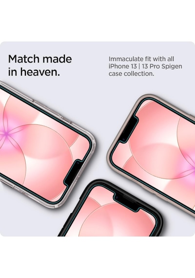 Apple iPhone 17e / 16e / 14 / 13 Pro / 13 İle Uyumlu Kolay Kurulum Cam Ekran Koruyucu Glas.tr Ez Fit Hd 2 Adet Şeffaf - Agl03385 Tr