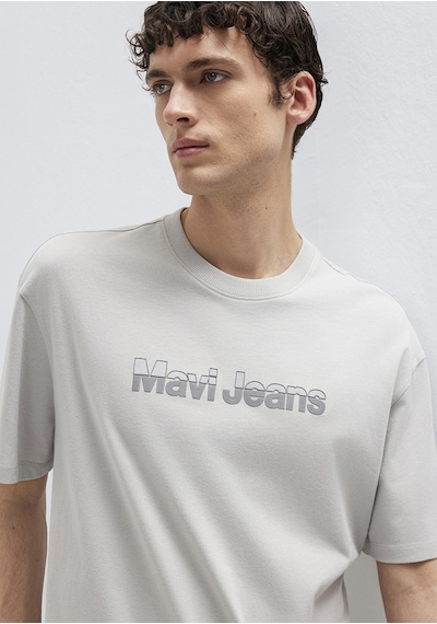Mavi - Mavi Jeans Baskılı Gri Tişört 0613563-70075