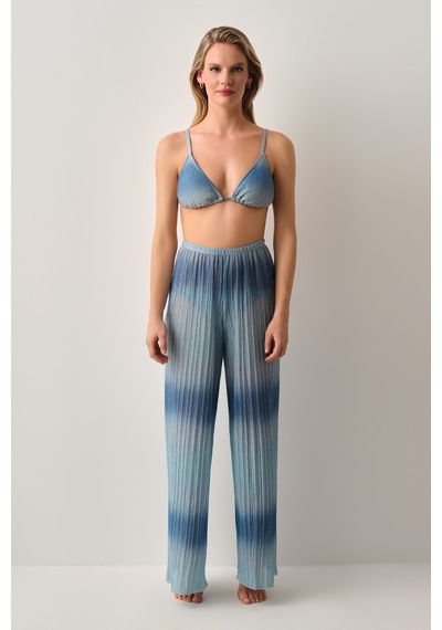 Suwen Beachy Plaj Pantolonu Sba26580p1418 Mavi Batik Desenli