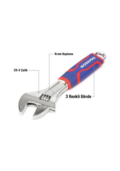 Workpro Wp272011 200mm Cr-v Profesyonel Kurbağacık Anahtar
