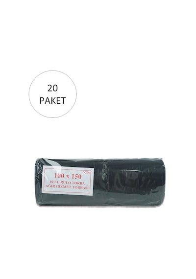Hantal Boy Çöp Torbası 100 X 150 Cm 10 Lu Rulo X 20 Paket 200 Adet Siyah