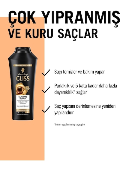 Gliss Ultimate Repair Şampuan 3 x 400 ML