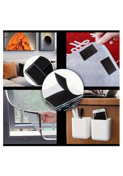 20 Adet 2x5 Cm Arkası Yapışkanlı Cırt Cırt Bant Halı Kilim Koltuk Örtüsü Tablo Sabitleyici