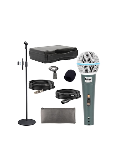 Lastvoice Lv-680STM Kablolu Dinamik Mikrofon Seti (Boy Stand Cüzdan Çift Kablo Sünger Tutacak)