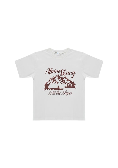 Civil Boys Alpine Baskılı Tişörtlü 10-13 Yaş Gömlek - Kahverengi Açık-kahverengi