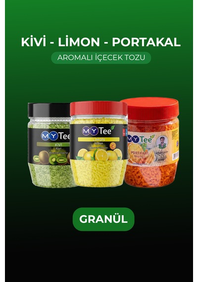 Mytee 3'lü Limon - Portakal - Kivi Aromalı Granül İçecek Tozu 3 X 250gr 750 G