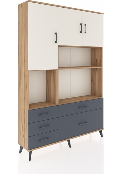 Arges Dolap 8 Raflı 5 Çekmeceli 3 Kapaklı 132x30x195 Çam-aytaşı/antrasit Aytası/antrasıt Arges Dolap 8 Raflı 5 Çekmeceli 3 Kapaklı 132x30x195 Çam-aytaşı/antrasit Aytası/antrasıt