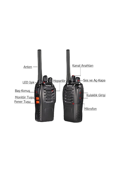 4lü Baofeng Bf-88e Lisanssız Pmr El Telsizi Kulaklık Set