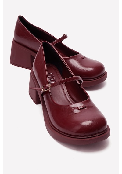 Luvishoes Luanda Bordo Bantlı Kadın Kalın Topuklu Mary Jane Ayakkabı