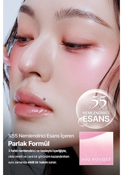 Hafif Yapılı, Ciltle Bütünleşen Parlak Bitişli Likit Allık Muzıgae Mansıon Objet Blush 002 Bouquet 80420184