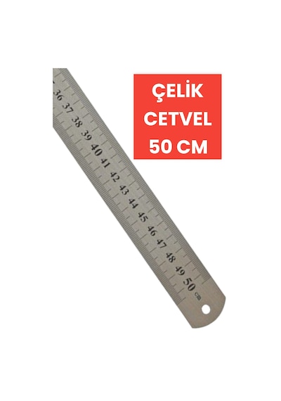 30 Cm Çelik Cetvel Metre Paslanmaz 50 Cm Çok Renkli