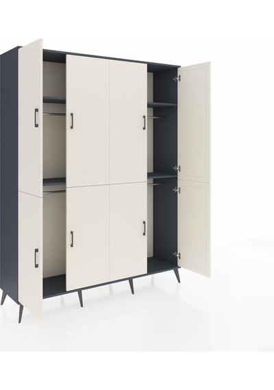 Hyperion Gardrop 4 Raflı 8 Kapaklı 4 Askılı 176x44x221 Antrasit-aytaşı/antrasit Aytaşı/antrasit Hyperion Gardrop 4 Raflı 8 Kapaklı 4 Askılı 176x44x221 Antrasit-aytaşı/antrasit Aytaşı/antrasit
