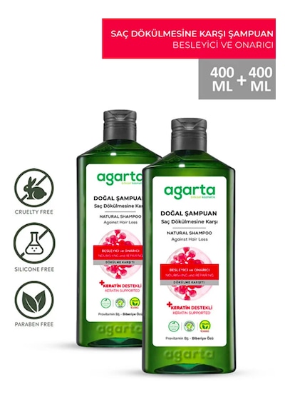 Agarta Saç Dökülmesine Karşı Şampuan 2 x 400 ML
