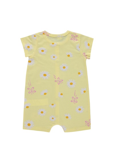 Civil Baby Kelebek Çiçek Empirme 6-18 Ay Tulum - Sarı