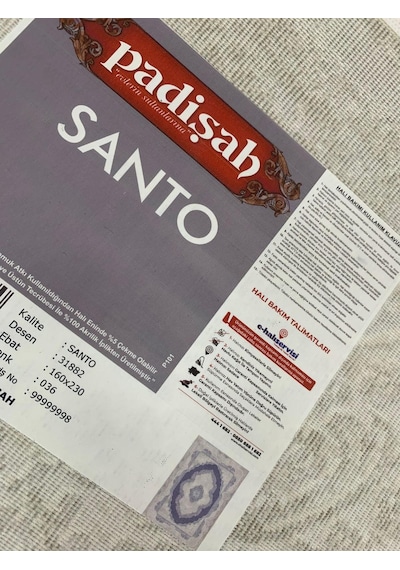 Padişah Halı Santo 631882 036 Serisi Akrilik Salon Oturma Yatak Odası Halısı Gri - Mavi