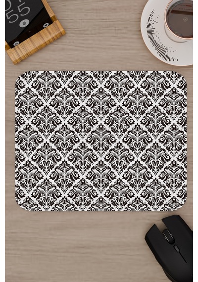 Türk Çini Desenleri Kaymaz Dikişli Kauçuk Oyuncu Mousepad V5 - 22x18 Gaming Mouse Pad Fare Altlığı