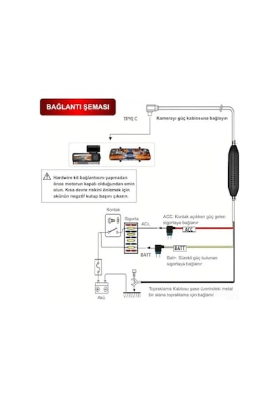 Bw-d363 Hardwire Kit - Park Modu Kablosu - Type-c