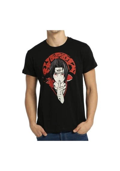 Startmore Naruto Itachi Uchiha Siyah Erkek Anime Tişört B111-142s Siyah