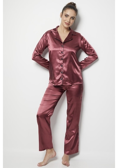 Doremi Miorre Uzun Kol Bayan Pijama Takım Saten