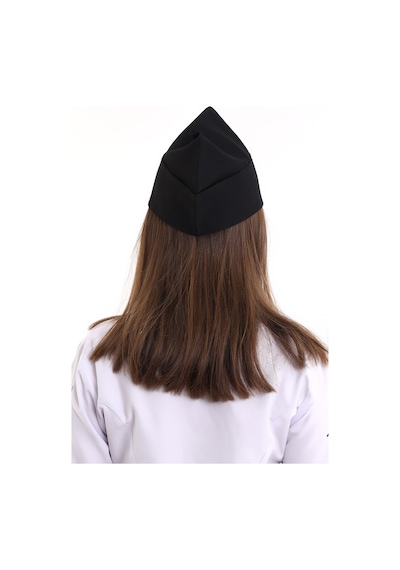 Siyah Aşçı Kayık Kep - Unisex-Standart-Tek Parça