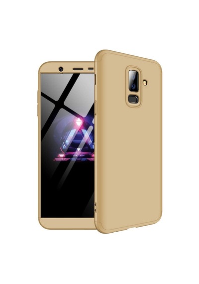 Samsung Uyumlu Galaxy A6 Plus Kılıf 3 Parçalı 360 Tam Korumalı Gkk Kapak