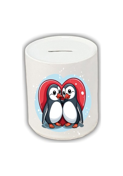 Penguenli Ve Kalpli Kumbara Para Biriktirme Kumbarası