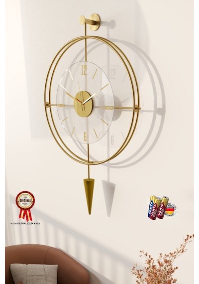 MetaQuartz Aksesuar (Büyük Boy-50*90 cm) Gold - Şeffaf Camlı Laclock Konik Serisi