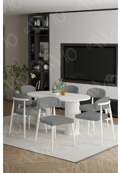 Avvio Vermond Bohem Ayak Beyaz Polo Sandalye 80x160 Mutfak Masa Sandalye Takımı Avvio Vermond Bohem Ayak Beyaz Polo Sandalye 80x160 Mutfak Masa Sandalye Takımı