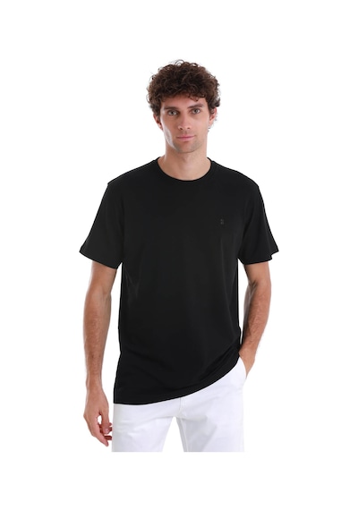 Hatemoğlu Siyah Regular Fit Düz Pamuklu Bisiklet Yaka Triko Tişört 35102024c015 002 Siyah