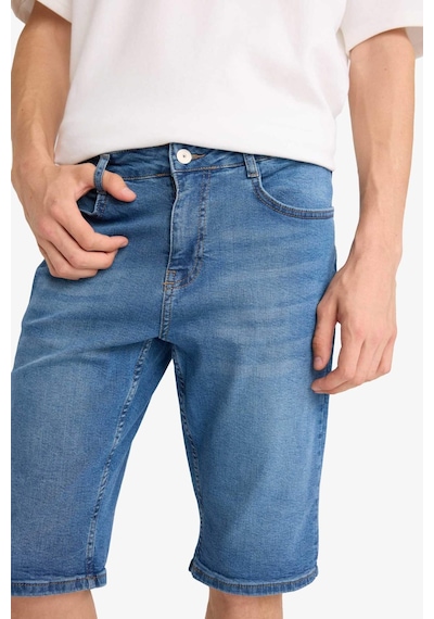 Defacto Regular Fit Jean Bermuda Şort F9890ax25smnm28 Mavi
