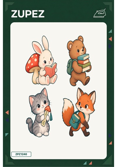 Minik Mantar Kütüphanesi 19x25 Cm Ütüyle Uygulanan Baskı Zpz1240 - 928157350