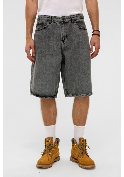 Vamos Oversize Bermuda Denim Şort 40-285 Gri