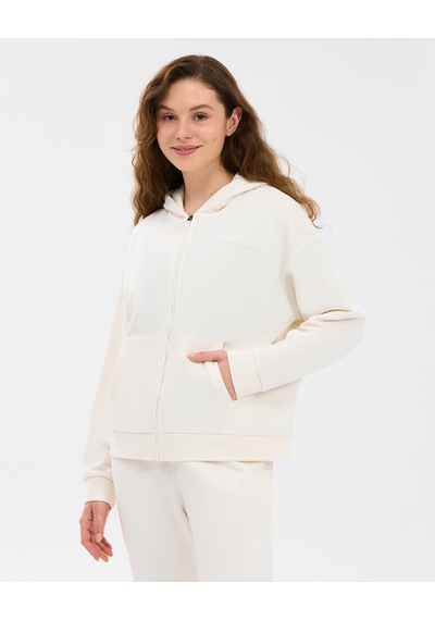 Skechers W Essential Full Zip Sweatshirt Kadın Beyaz Sweatshirt S2610016-3855
