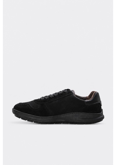 Fast Step Hakiki Deri 846ma2702 Siyah Nubuk Siyah Erkek Casual Ayakkabı