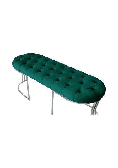 VİEGO SILVER YEŞİL-Kapitoneli Model Puf&Bench&Koltuk-Oturak-Uzun Makyaj Puff-Yatak Odası Ucu&Önü
