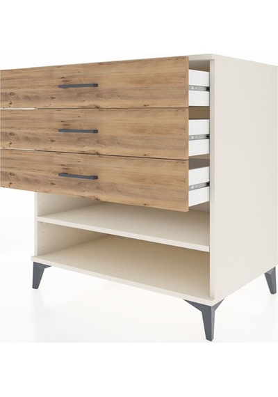 Kronos Şifonyer Tek Raflı 3 Çekmeceli 88x59x96 Aytaşı-çam Aytaşı