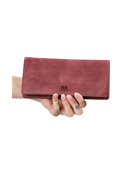 Mft Leather Hakiki Deri Unisex Telefon Bölmeli Cüzdan Golden 3367 Tiguan Bordo
