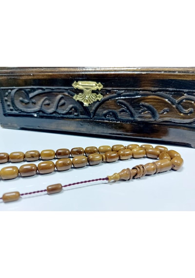 Sadullah Usta Eseri Kapsül Kesim Halkalı İmame Doğal Kuka Tesbih... Ölçü : 8 X 12 Kahverengi