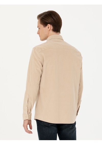 Cacharel Bej Regular Fit Uzun Kollu Gömlek 15469610