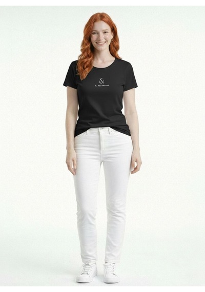 Neden Tekstil Kadın Basic & Baskılı Yuvarlak Yaka T-shirt - Siyah