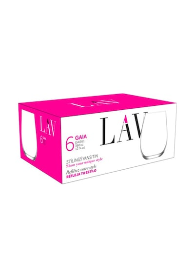 Lav Gaia Cam Beyaz Şarap Kadehi 6'lı 360 ml (Meşrubat/Şarap Bardağı )