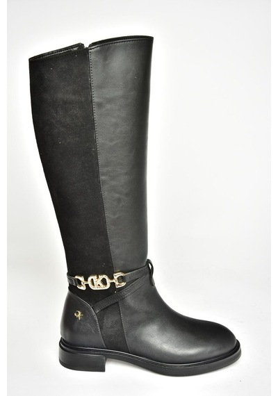 Fox Shoes T973000909 Siyah Alçak Tabanlı Kadın Çizme Siyah