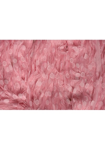 Küçük Puanlı Model Pembe Renk Hazır Ip Perde 300x270 Cm