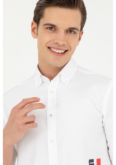 U.s. Polo Assn. Erkek Beyaz Gömlek Desenli 50283772-vr013 Beyaz