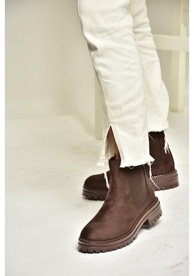Fox Shoes T726923702 Klasik Kadıın Bot -  Kahverengi Süet Kahverengi