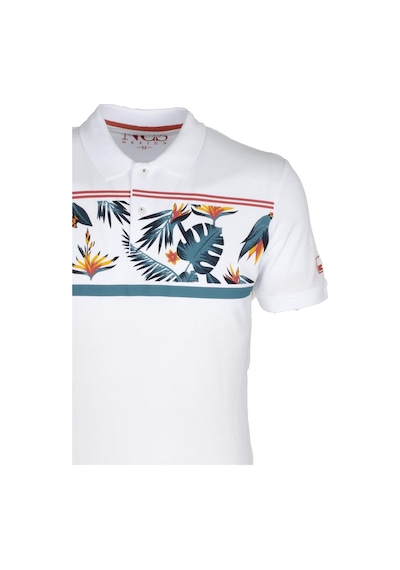 Erkek Beyaz Slim Fit Polo Yaka Baskılı Tshirt 1179-beyaz Beyaz
