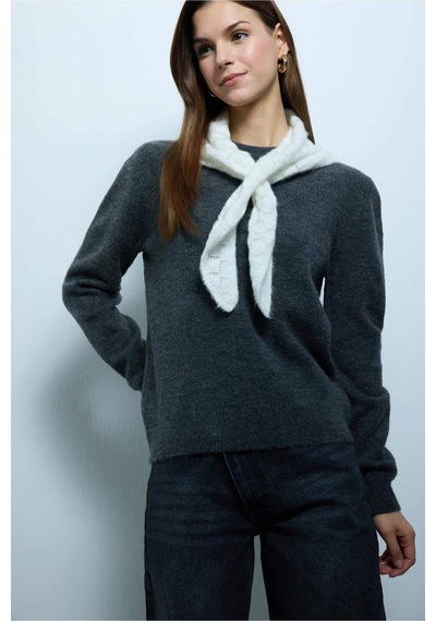 Defacto Slim Fit Triko Kazak H1372ax26spar225 Antrasit-ar225