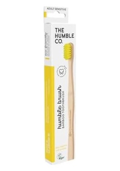The Humble Co. The Humble Co Bambu Diş Fırçası Yetişkin Sensitive Ultra Yumuşak Sarı Açık Ahşap